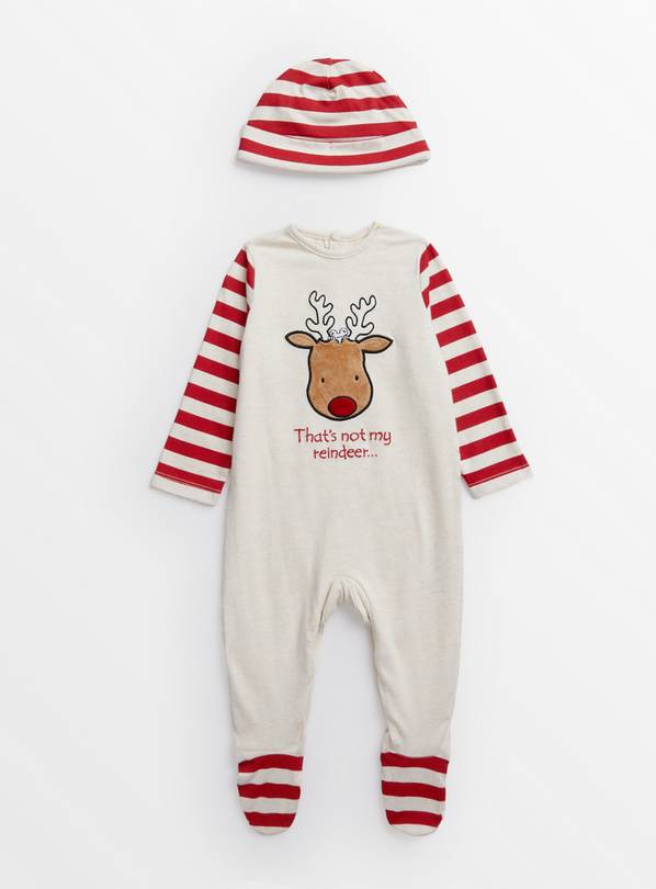 That's Not My Reindeer... Sleepsuit & Hat Up to 1 mth